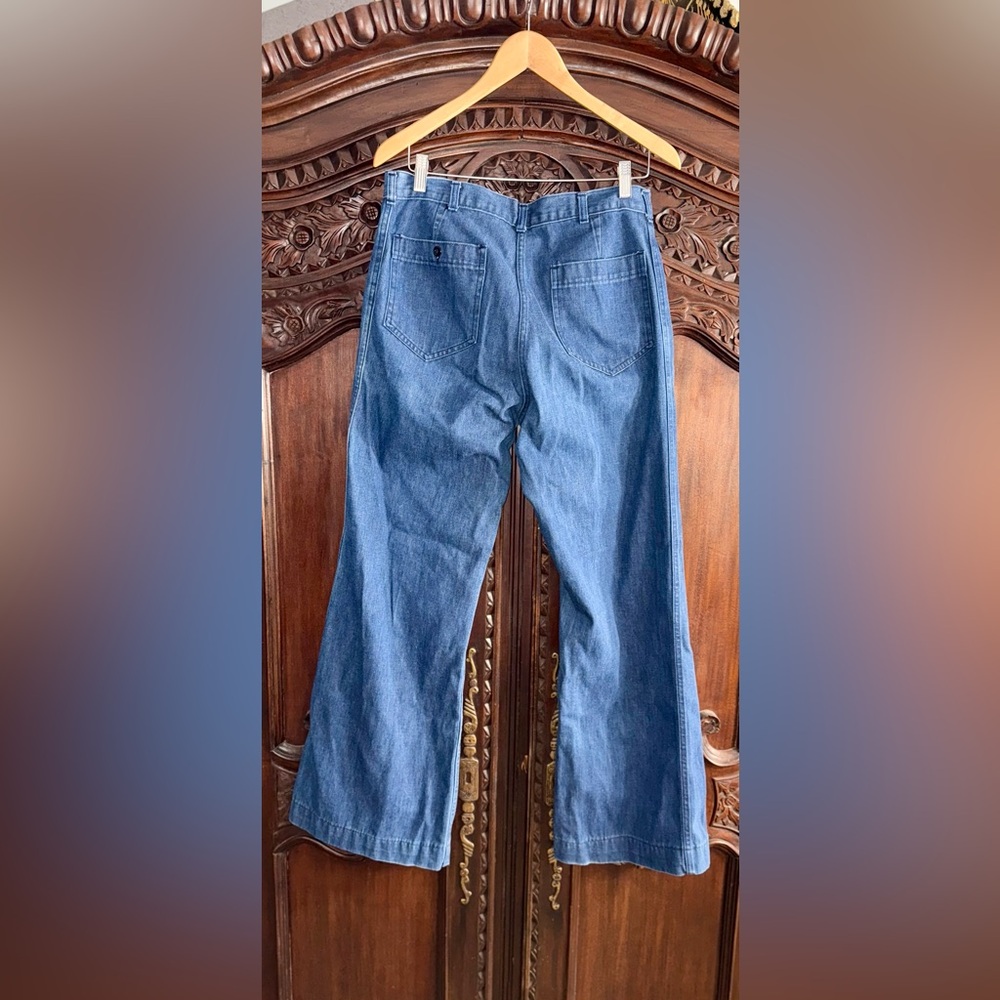 Amazing Vintage Unisex Denim Wide Cuff Bell Bottom Trouser Jeans! - Picture 2 of 6